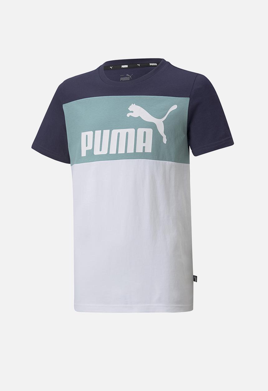 PUMA - Ess+ colourblock tee b - peacoat