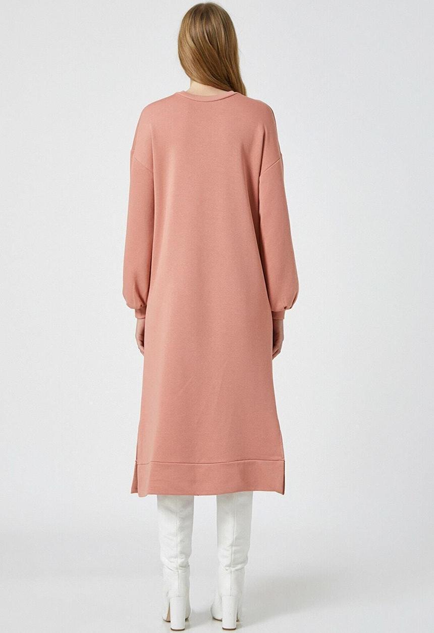 Koton - Cotton long sleeve letter printed dress - pink