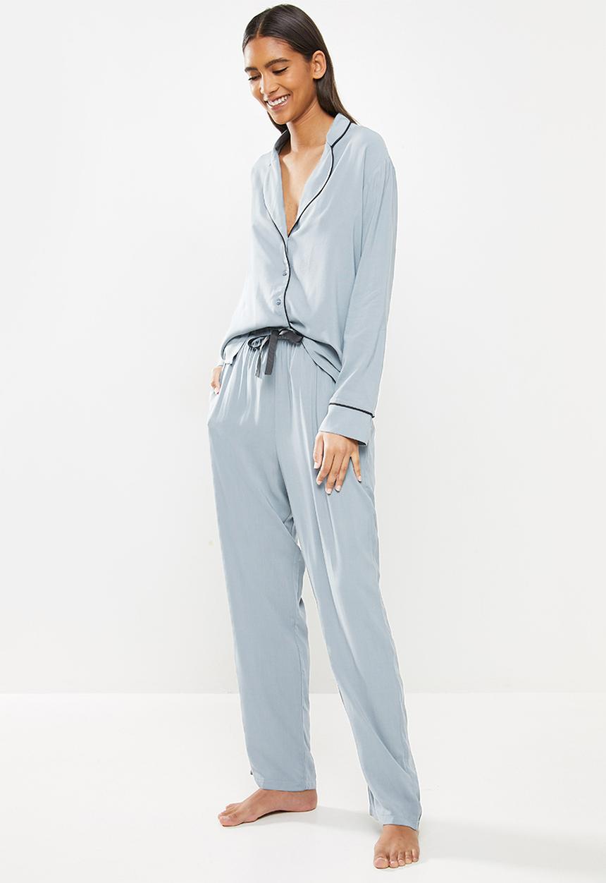 Superbalist - Sleep shirt & pants set - dusty blue