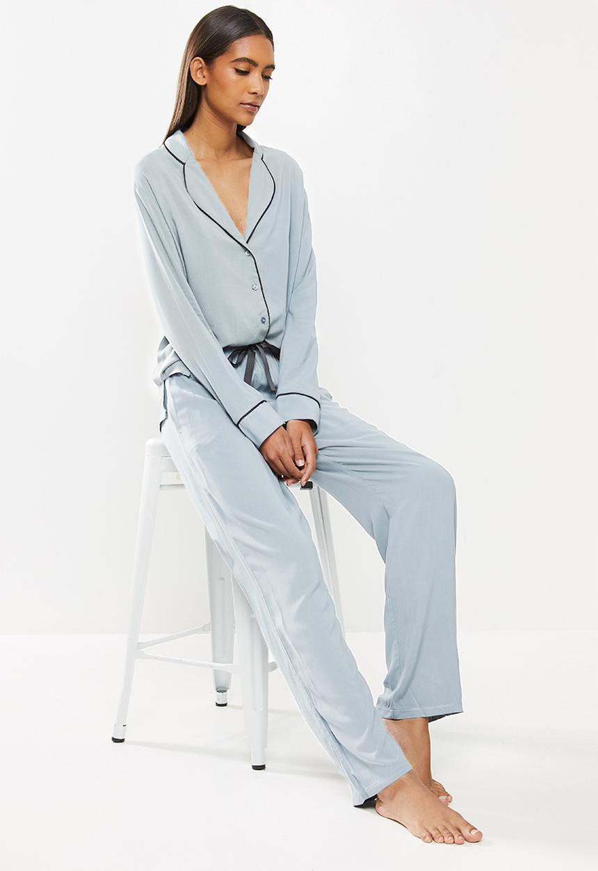 Superbalist - Sleep shirt & pants set - dusty blue