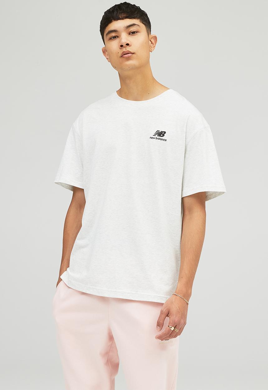New Balance  - NB Essentials Uni-ssentials Tee - Sea Salt heather