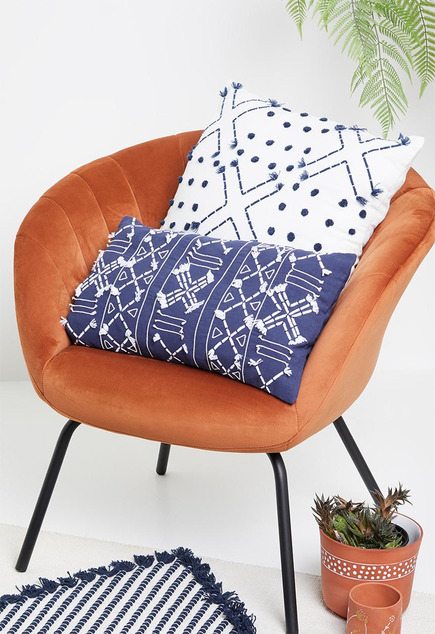 Sixth Floor - Stitch cushion cover - navy