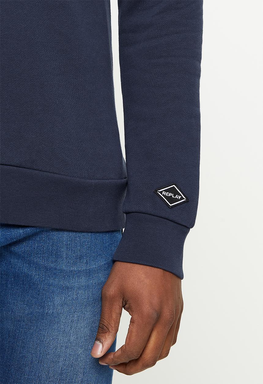 Replay - Replay side printed logo sweat crew - navy