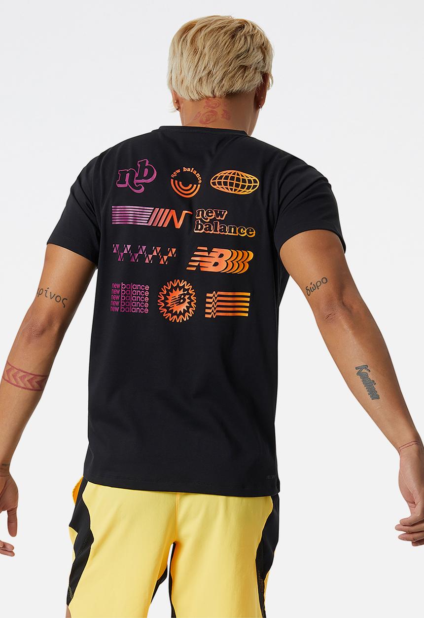 New Balance  - Tenacity Heather Tech SS Print Tee - black