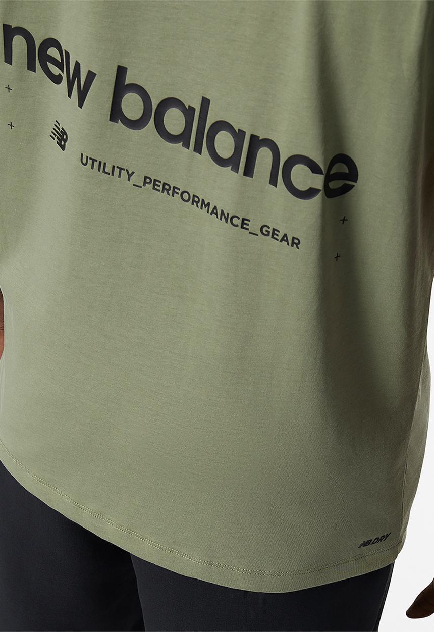 New Balance  - Tenacity Heather Tech SS Print  Tee - Olive leaf