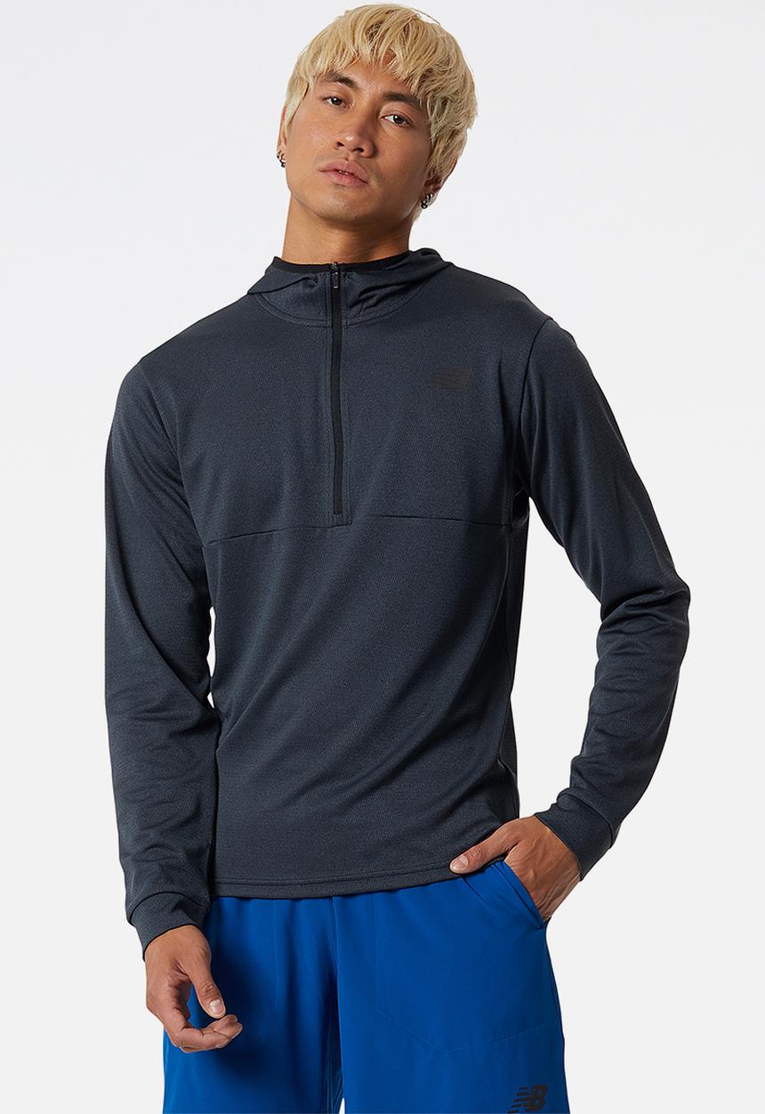 New Balance  - NB Tenacity Hooded 1/4 Zip Top - Black