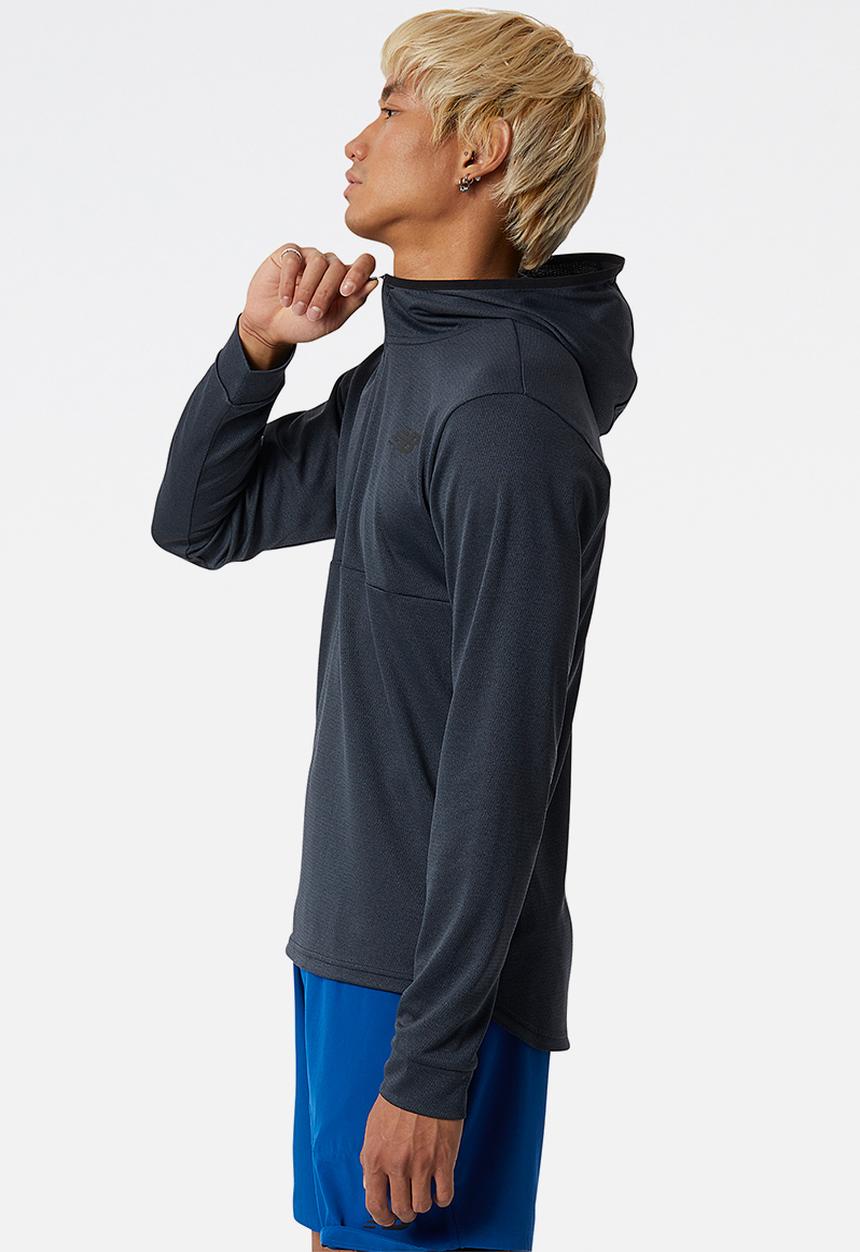 New Balance  - NB Tenacity Hooded 1/4 Zip Top - Black