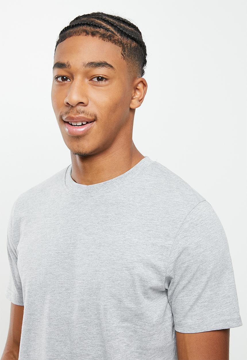 Brave Soul - Zucchini plain short sleeve lounge set - light grey marl