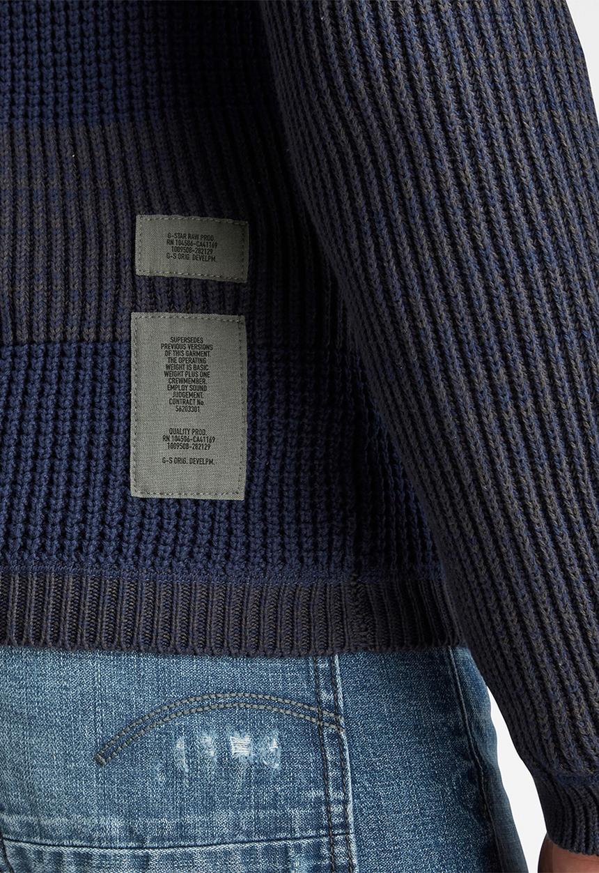 G-STAR - Stripe r knit - cloack/servant blue