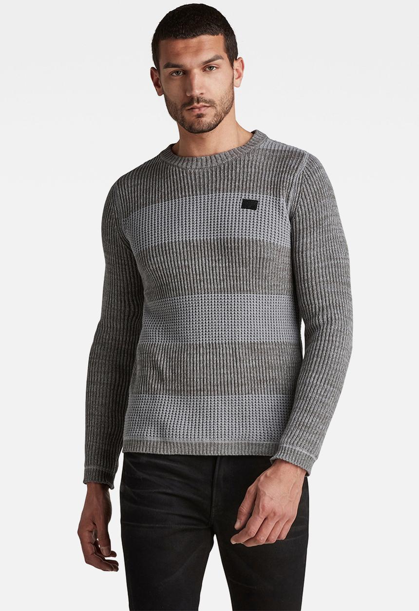 G-STAR - Stripe r knit - gs grey/charcoal