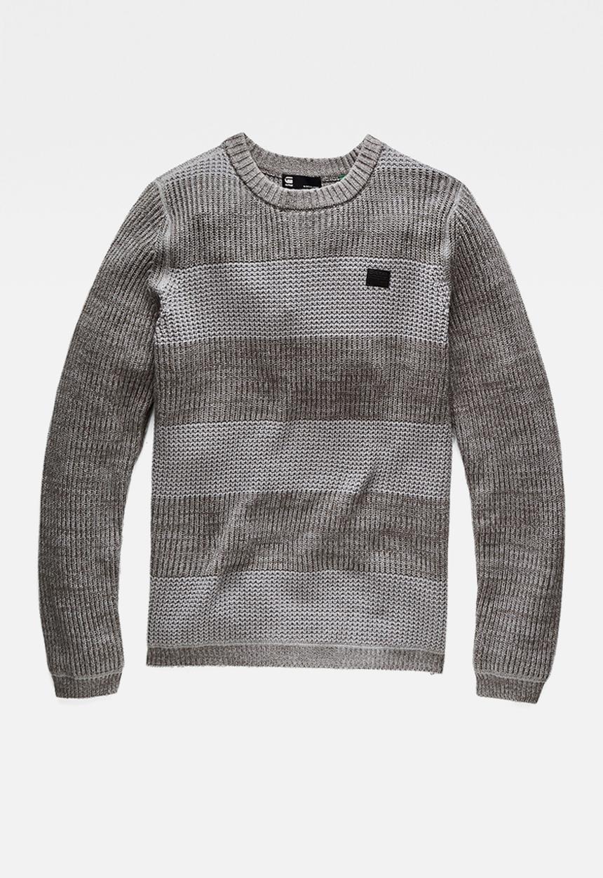 G-STAR - Stripe r knit - gs grey/charcoal