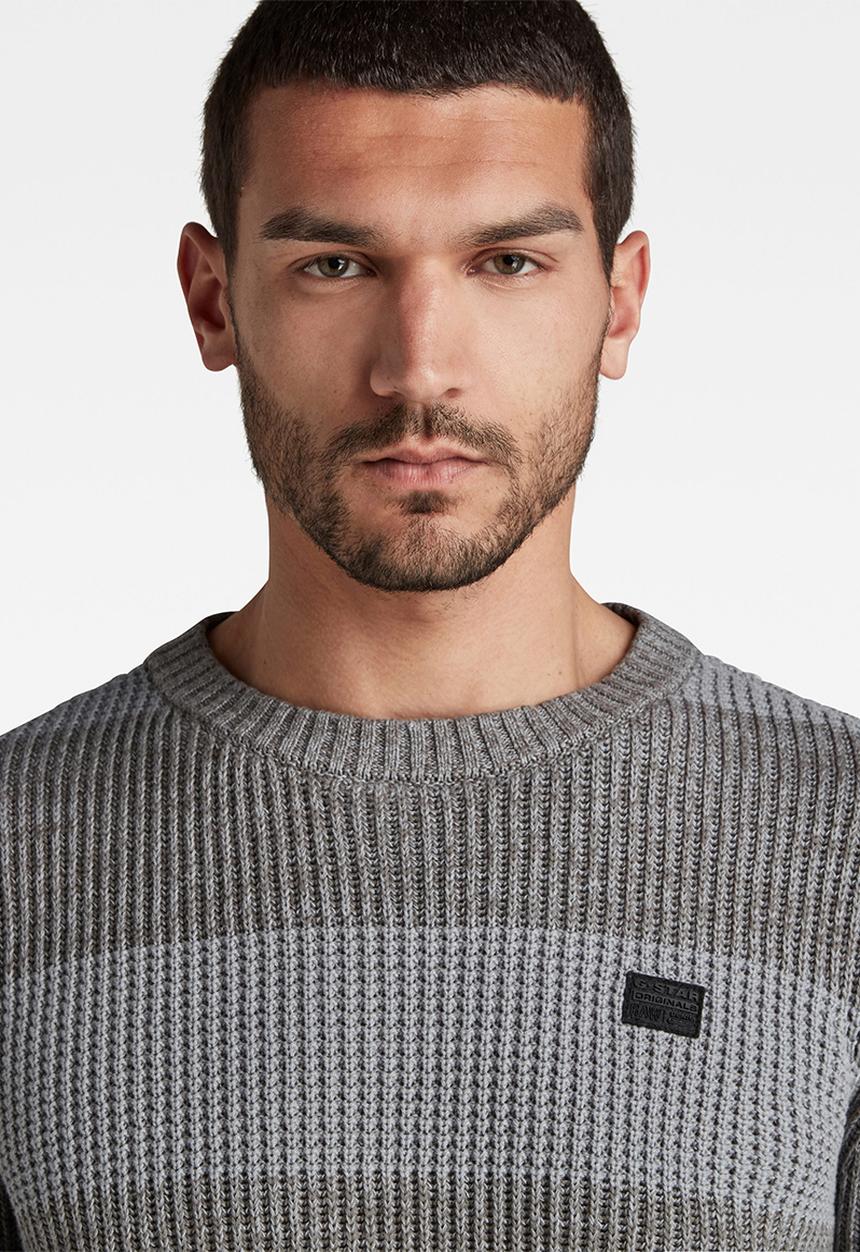 G-STAR - Stripe r knit - gs grey/charcoal