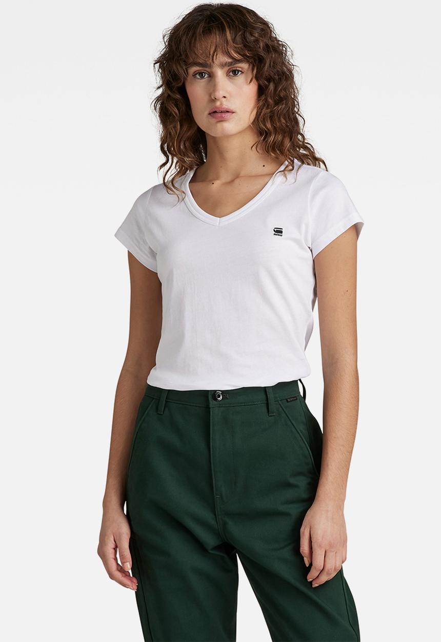 G-STAR - Eyben slim short sleeve v t - white