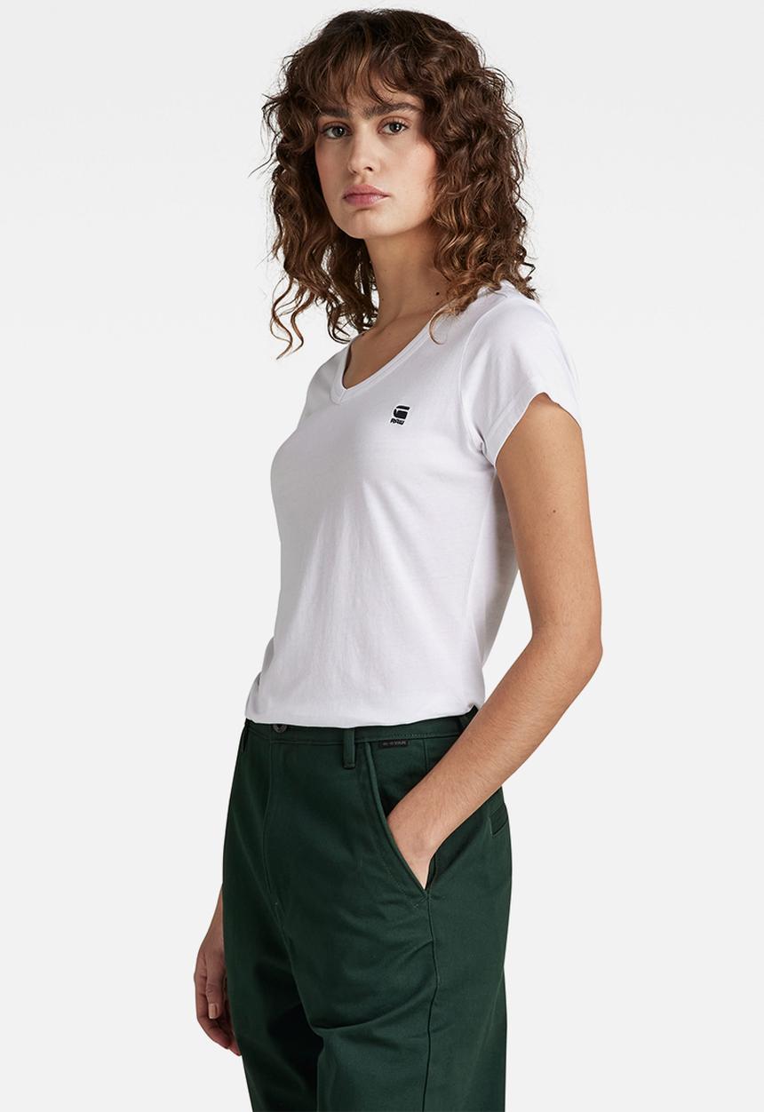 G-STAR - Eyben slim short sleeve v t - white