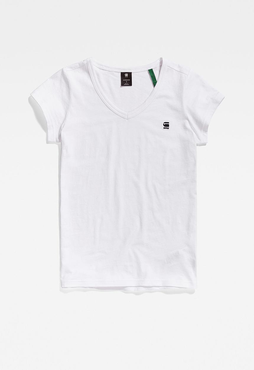 G-STAR - Eyben slim short sleeve v t - white