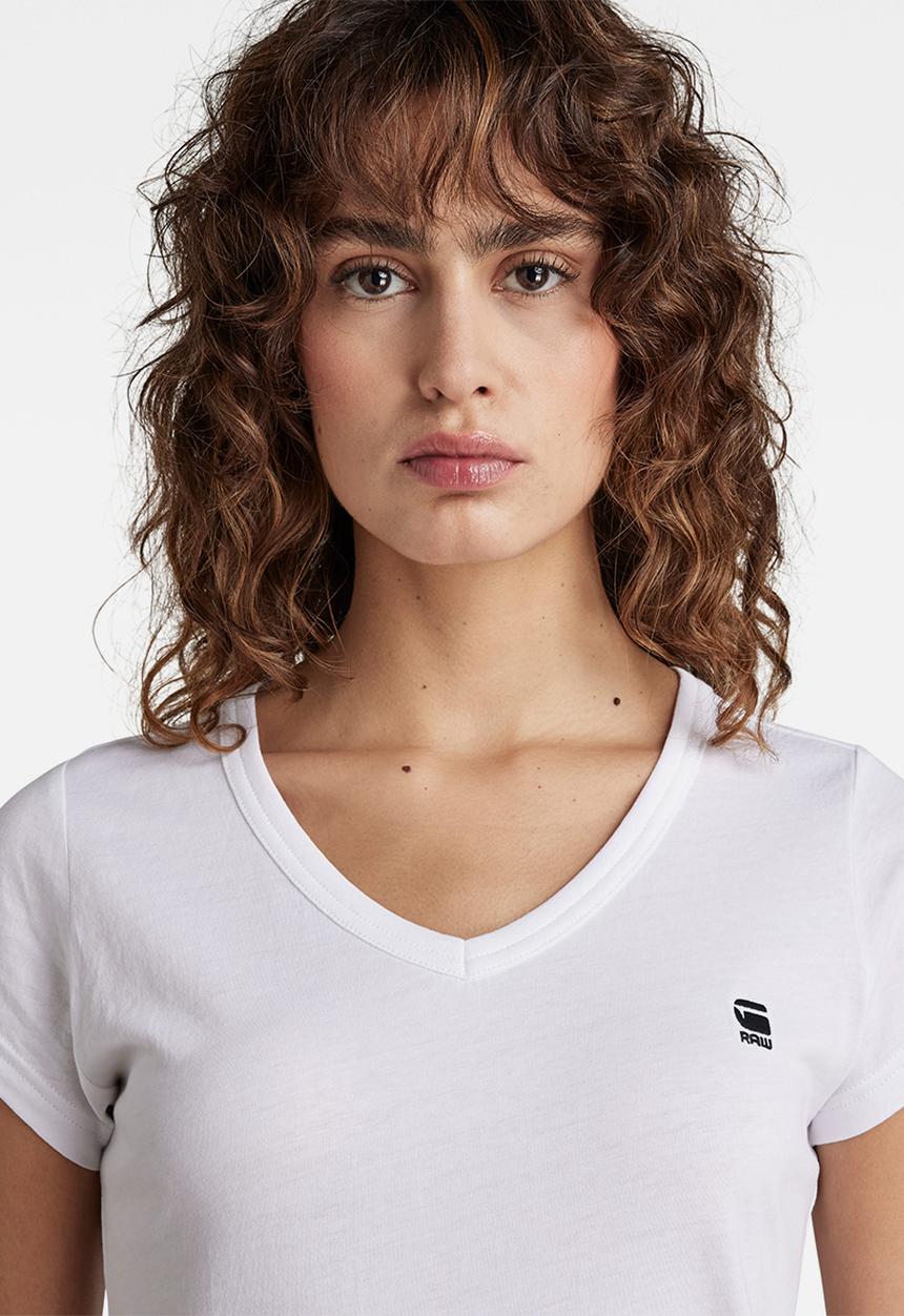 G-STAR - Eyben slim short sleeve v t - white