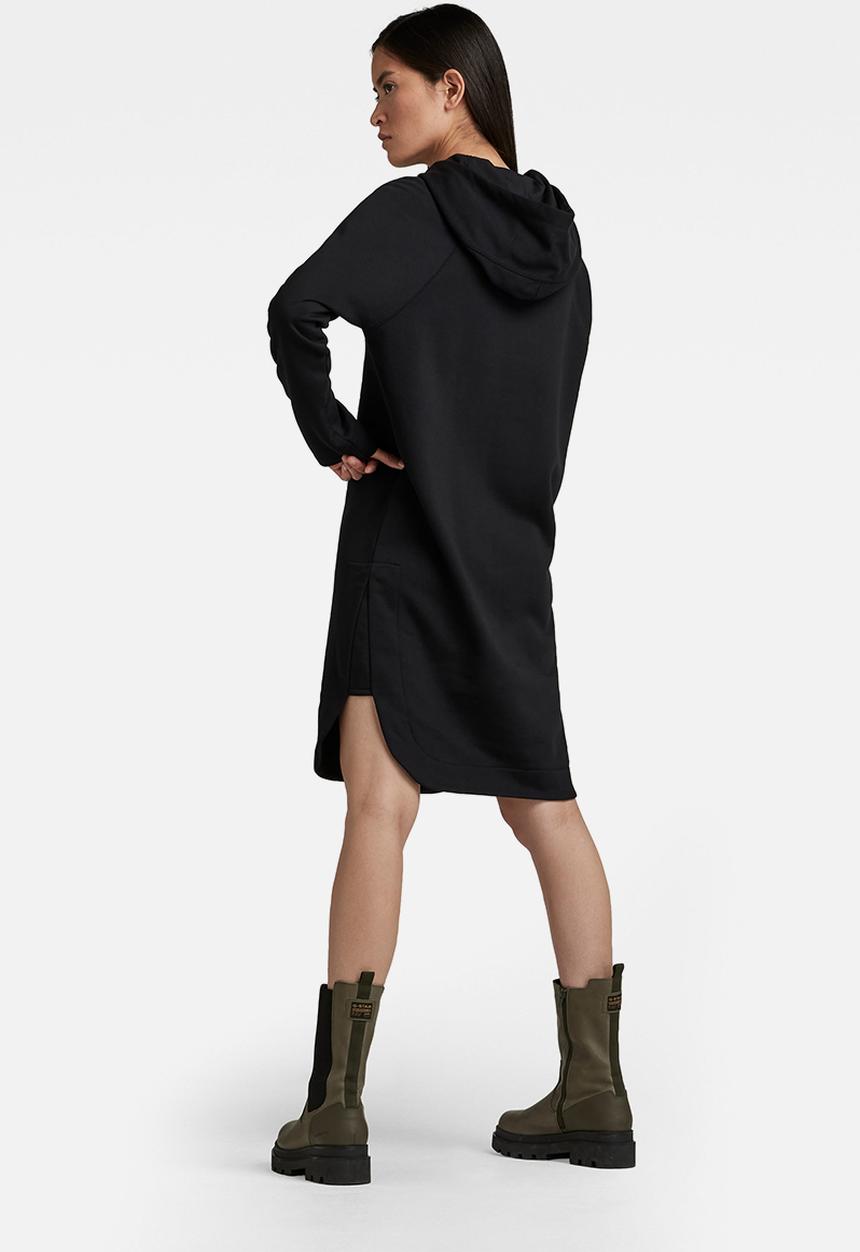 G-STAR - Graphic loose hooded sweater dress - black