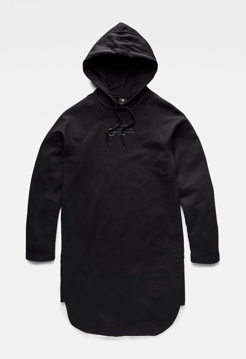 G-STAR - Graphic loose hooded sweater dress - black