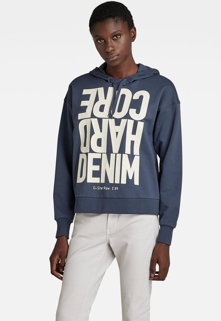 G-STAR - Hcd loose hooded sweat top - fantem blue