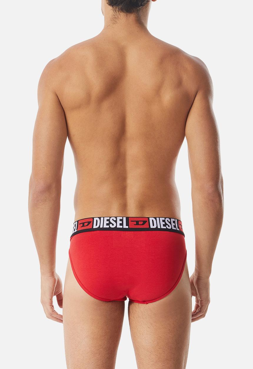 Diesel  - Umbr-andre three pack briefs - red, grey & black