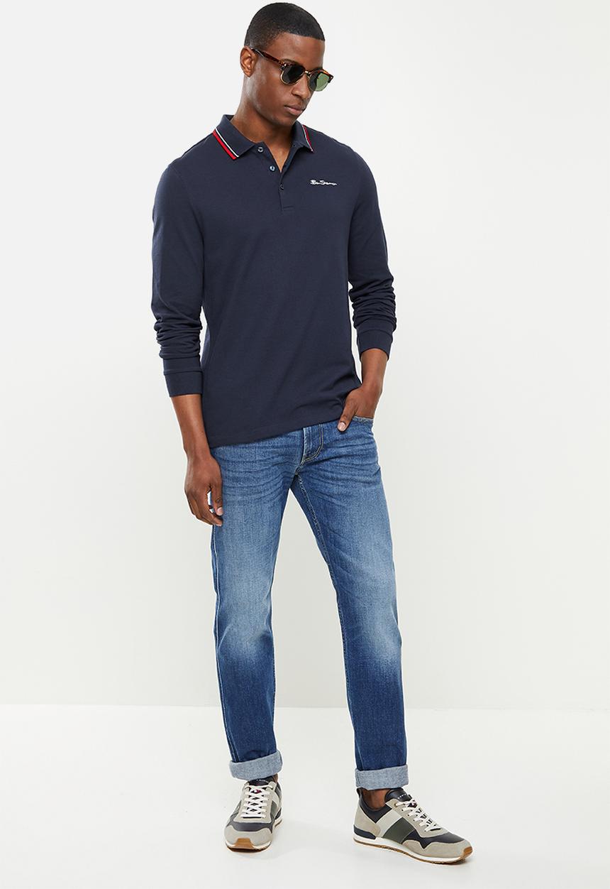 Ben Sherman - Ramford long sleeve golfer - navy