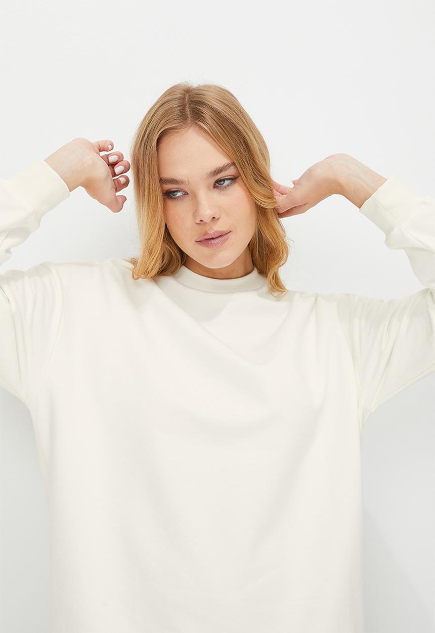 Blake - Oversized crew sweat - white