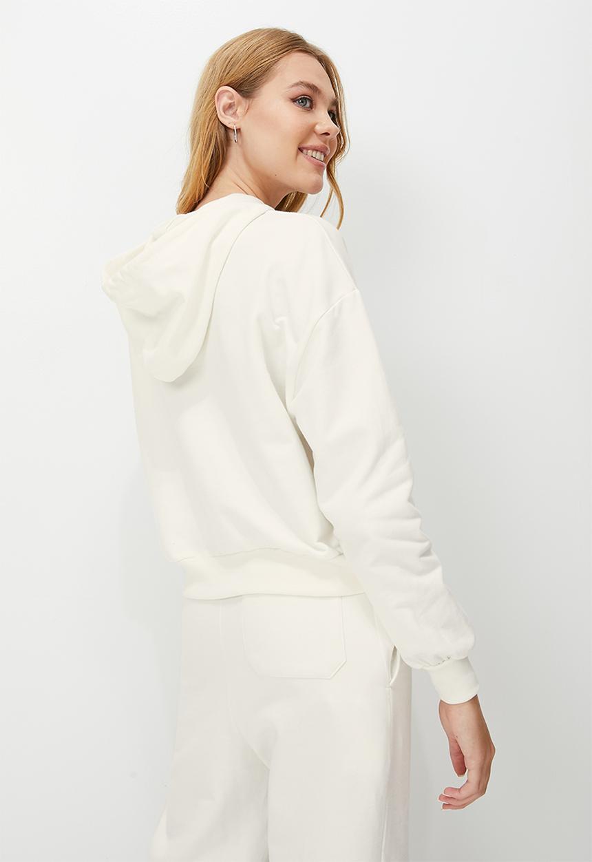 Blake - Co ord cropped hoodie - white