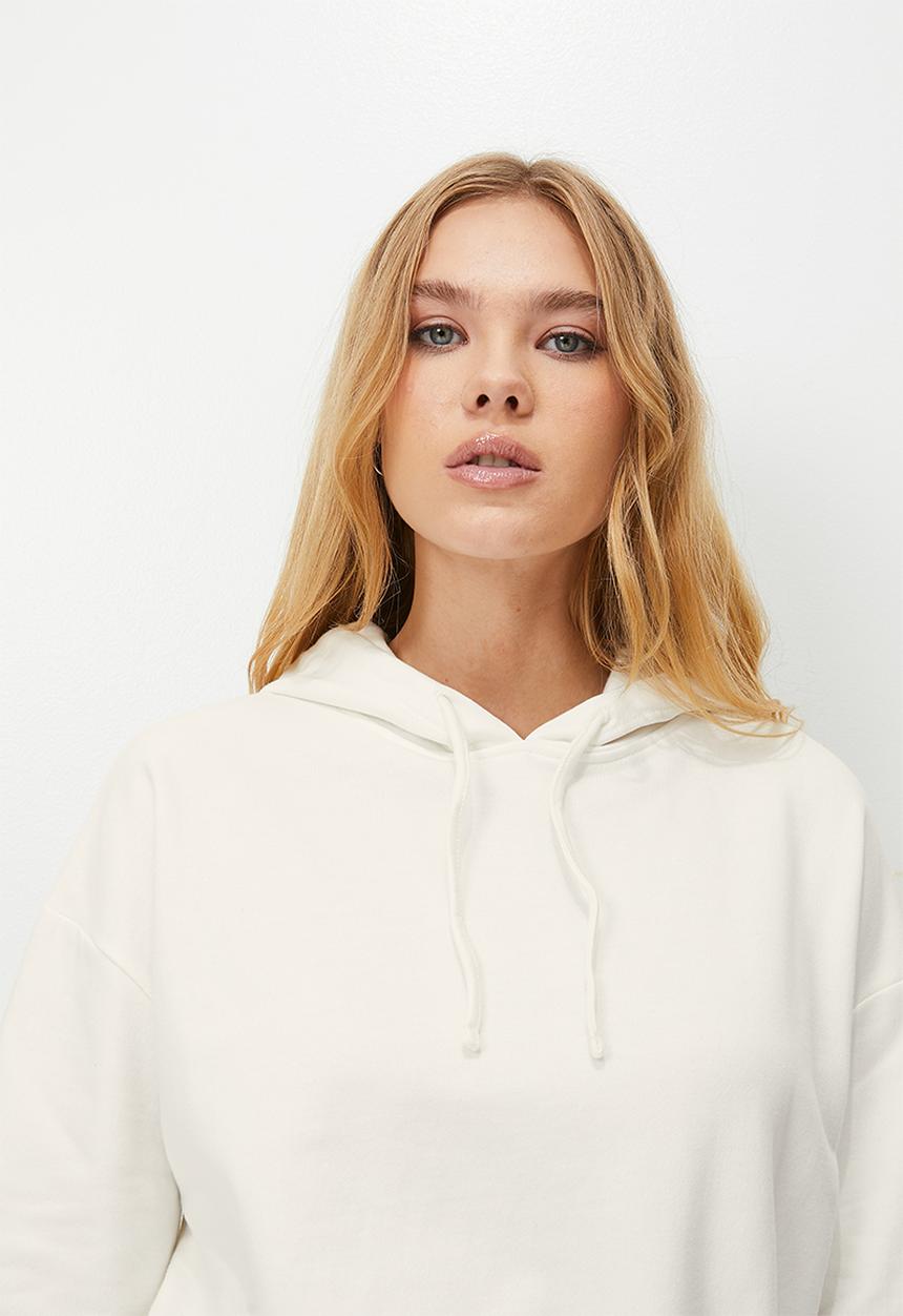Blake - Co ord cropped hoodie - white
