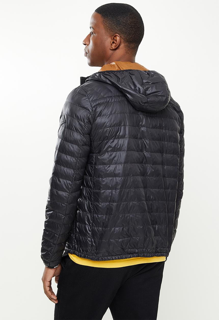 Replay - Hooded puffer jacket - black