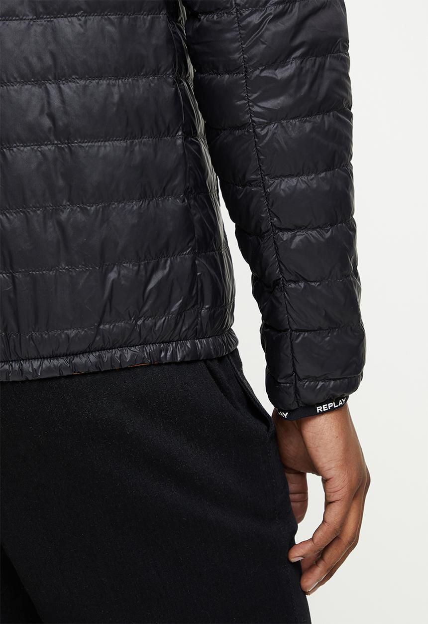 Replay - Hooded puffer jacket - black