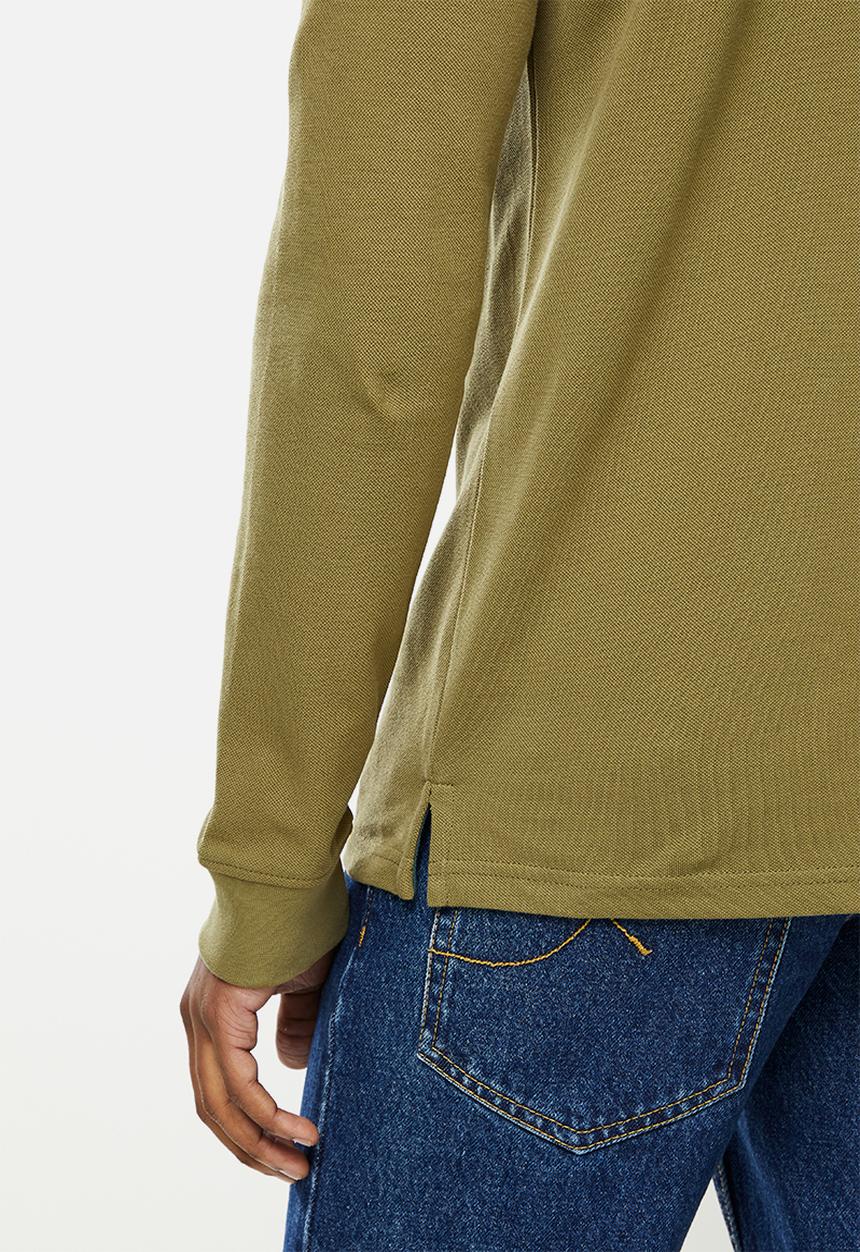 Hi-Tec - Pique Long Sleeve Polo  - Olive
