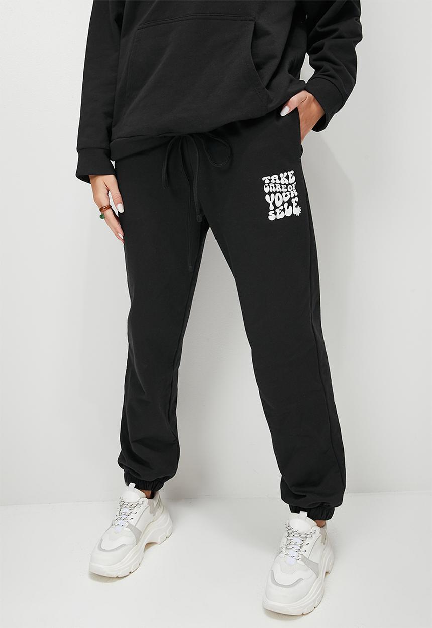Blake - Co-ord graphic print jogger - black