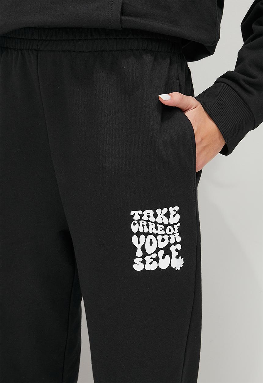 Blake - Co-ord graphic print jogger - black