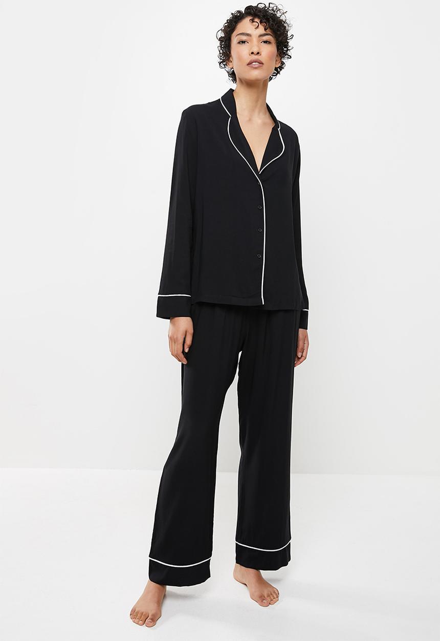 Superbalist - Sleep shirt & pants set - black