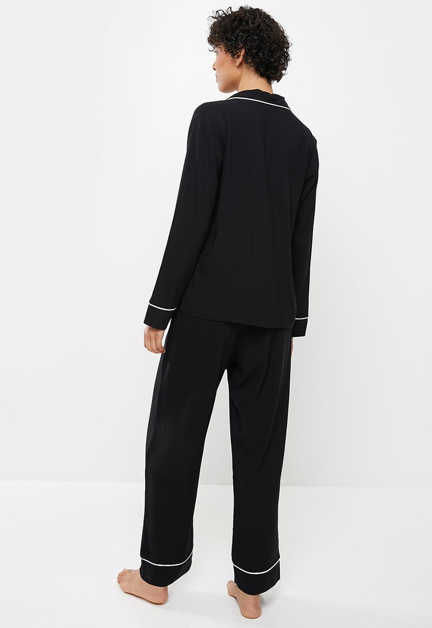 Superbalist - Sleep shirt & pants set - black
