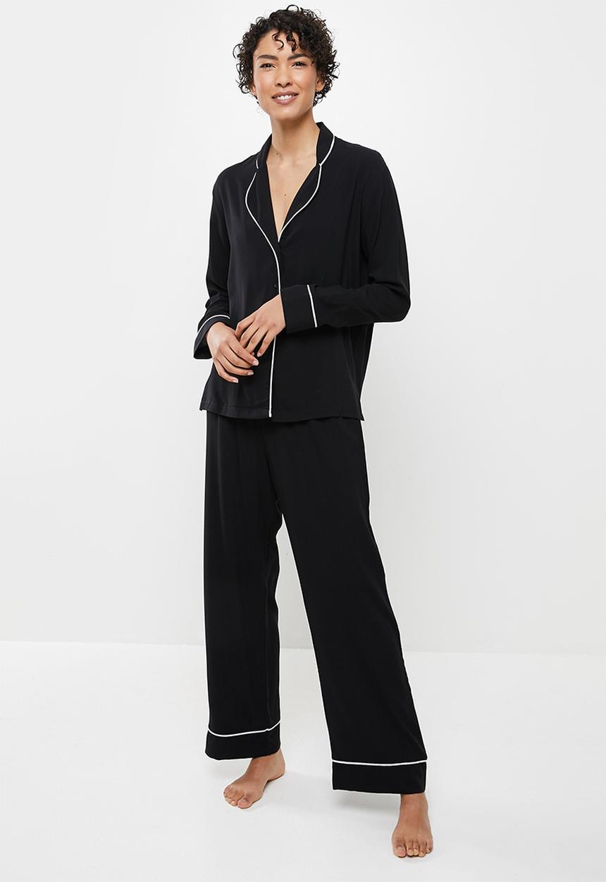 Superbalist - Sleep shirt & pants set - black