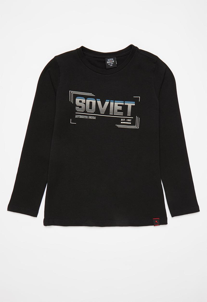 SOVIET - B hirving boys long sleeve logo tee - black