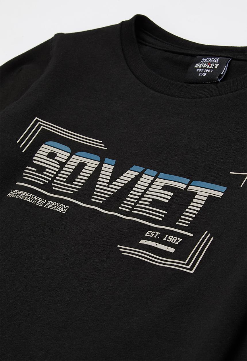 SOVIET - B hirving boys long sleeve logo tee - black
