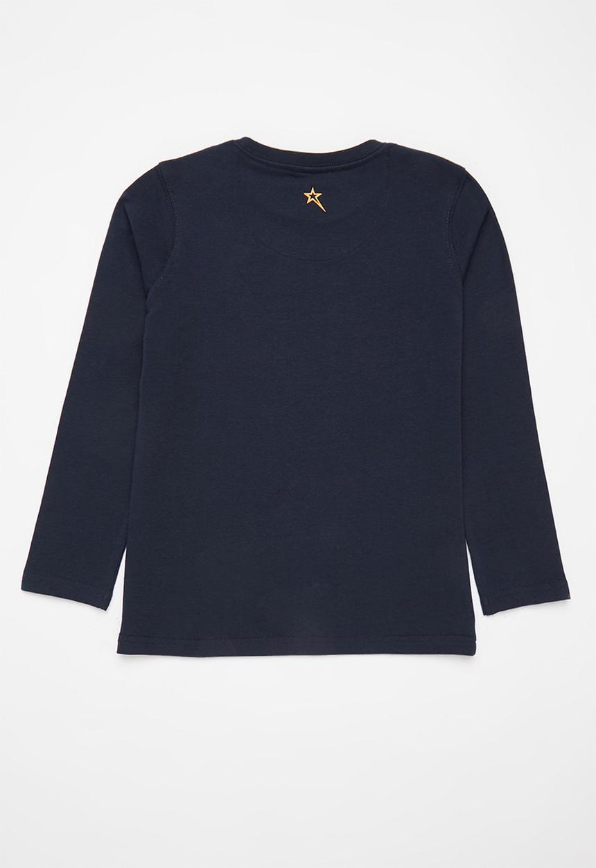 SOVIET - B decker boys long sleeve logo tee - navy