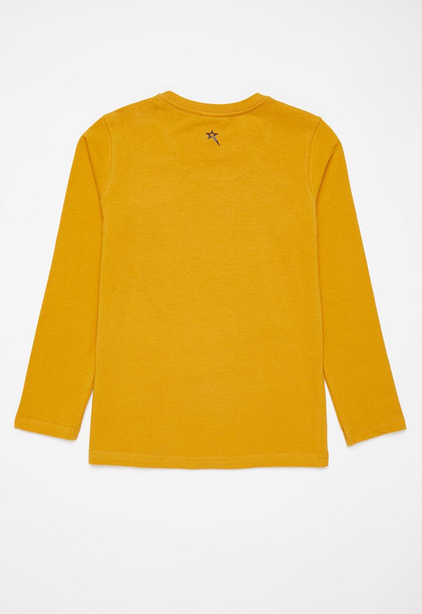 SOVIET - B decker boys long sleeve logo tee - mustard