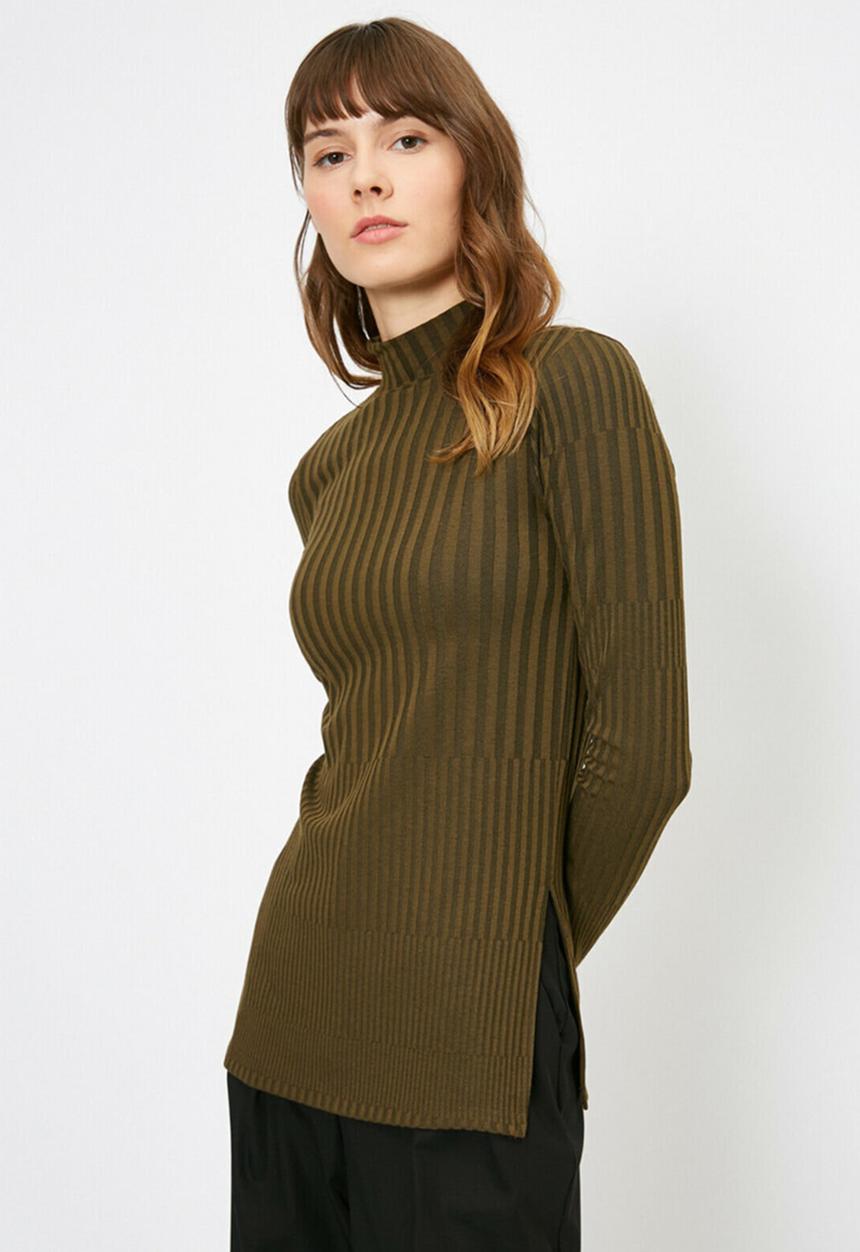 Koton - High neck long sleeve T-shirt - green