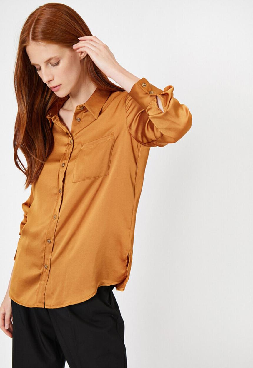 Koton - Classic long sleeve shirt - brown