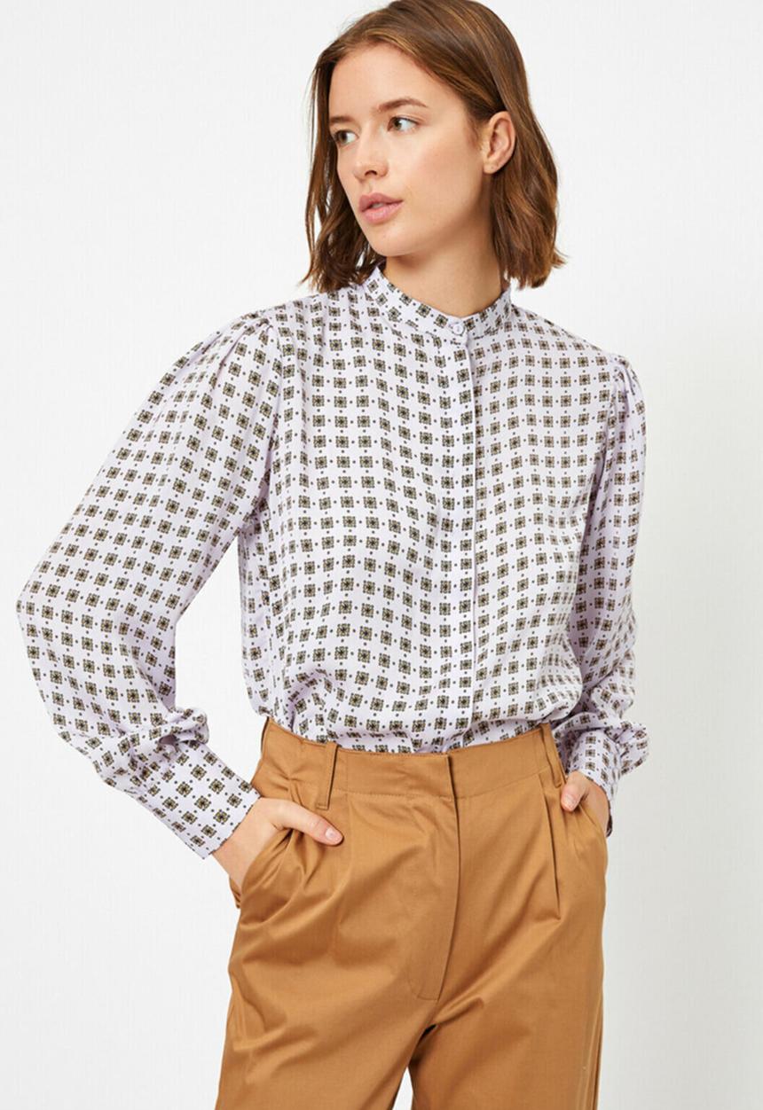 Koton - Button detailed patterned shirt - pale purple