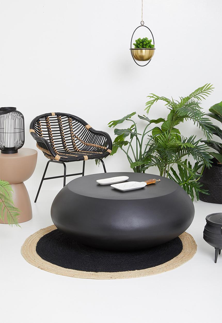 Sixth Floor - Cobble outdoor coffee table - black
