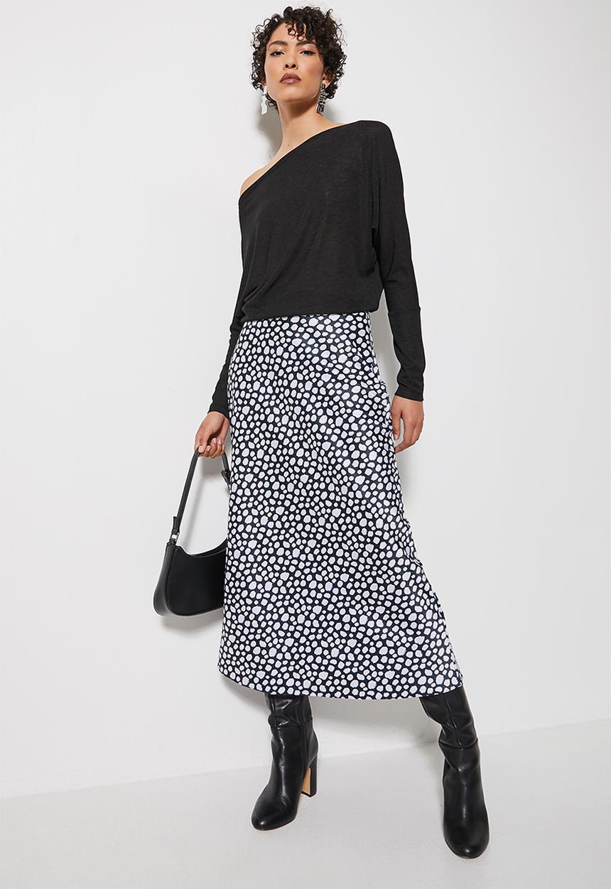 VELVET - Soft touch draped off the shoulder top - black