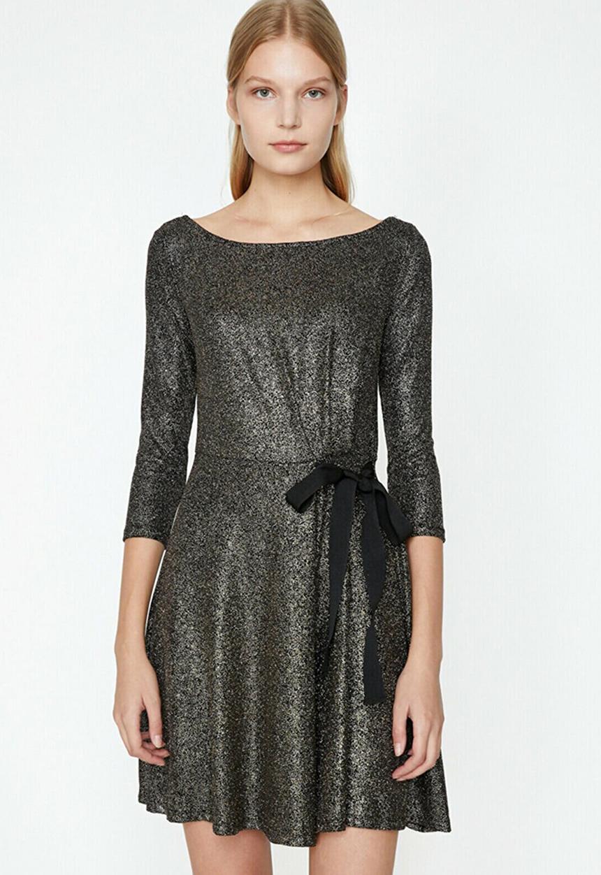 Koton - Crew neck mini dress - black