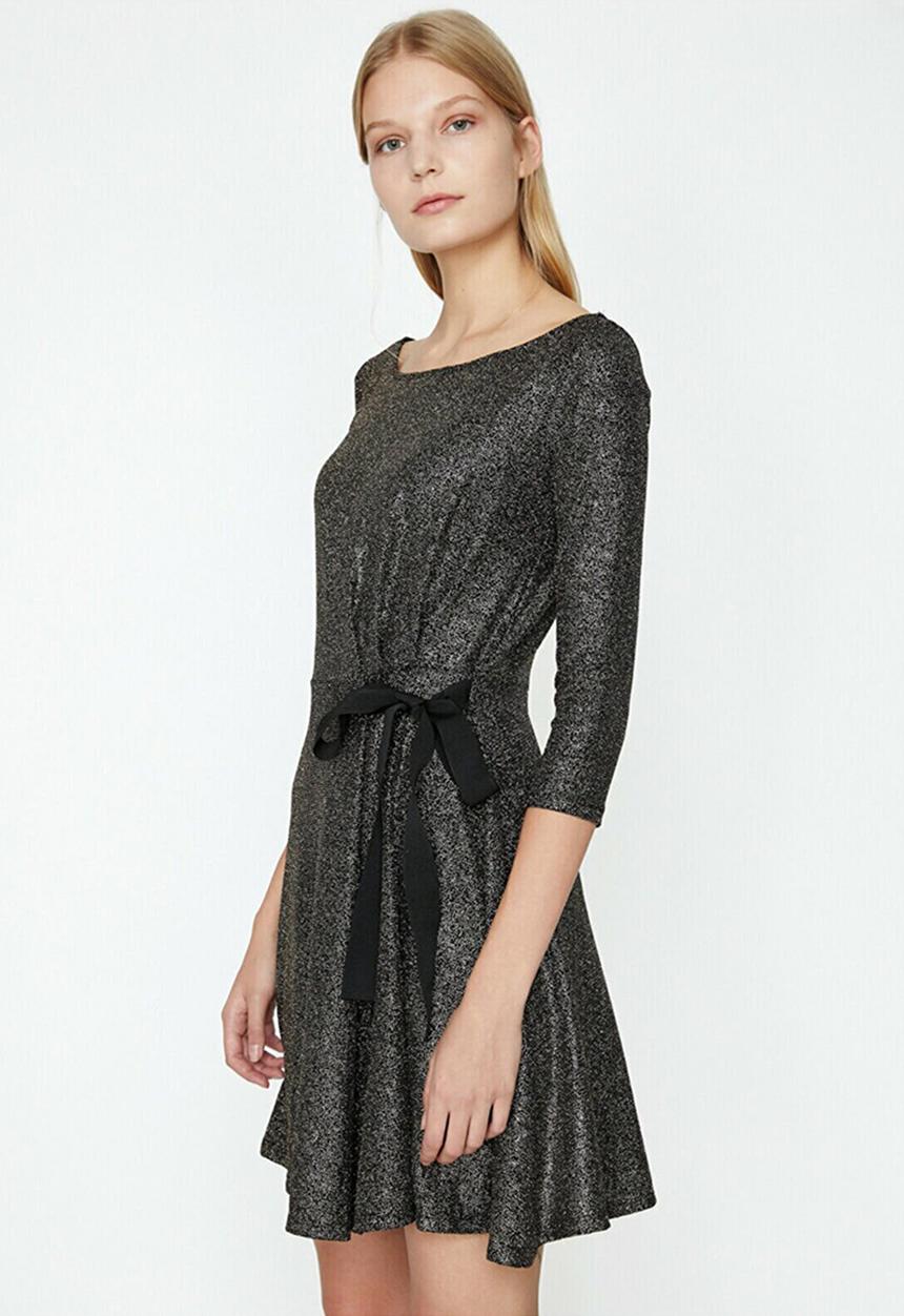 Koton - Crew neck mini dress - black