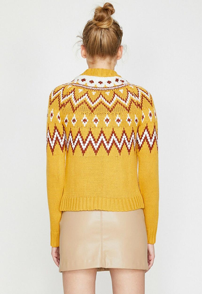 Koton - Crew neck long sleeve jumper - yellow