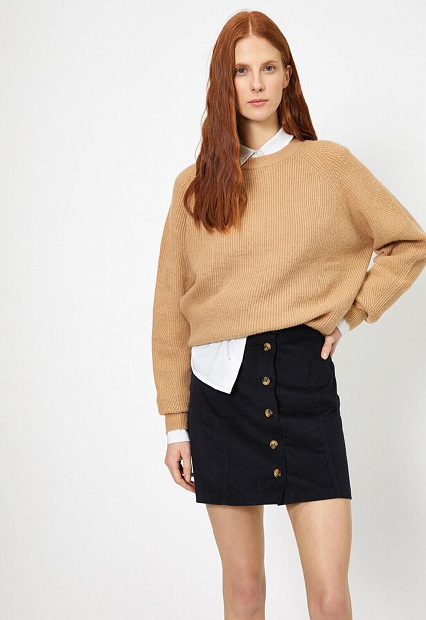 Koton - Medium rise mini skirt - navy