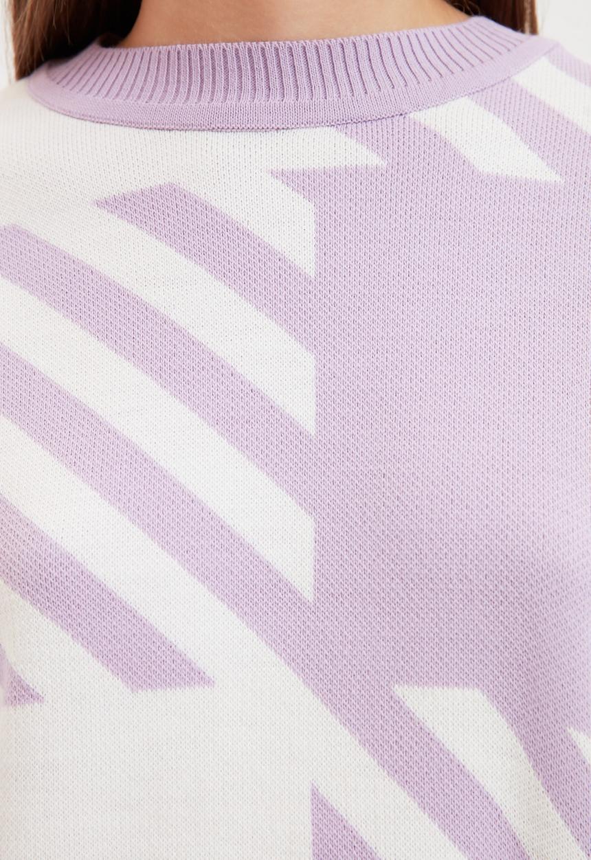 Trendyol - Sleeve detailed knitwear sweater - lilac